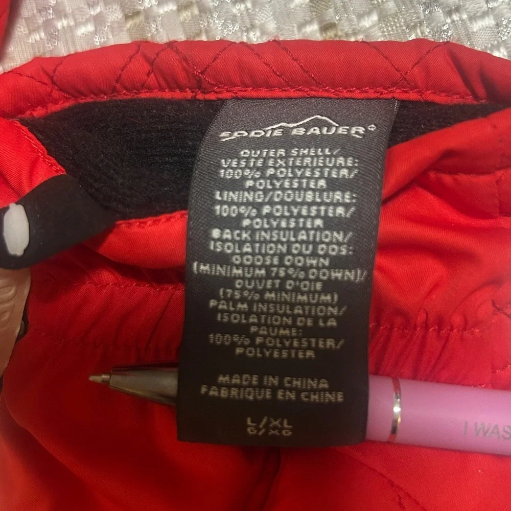 Eddie Bauer Red Lodge Goose Down Gloves L/XL NWT